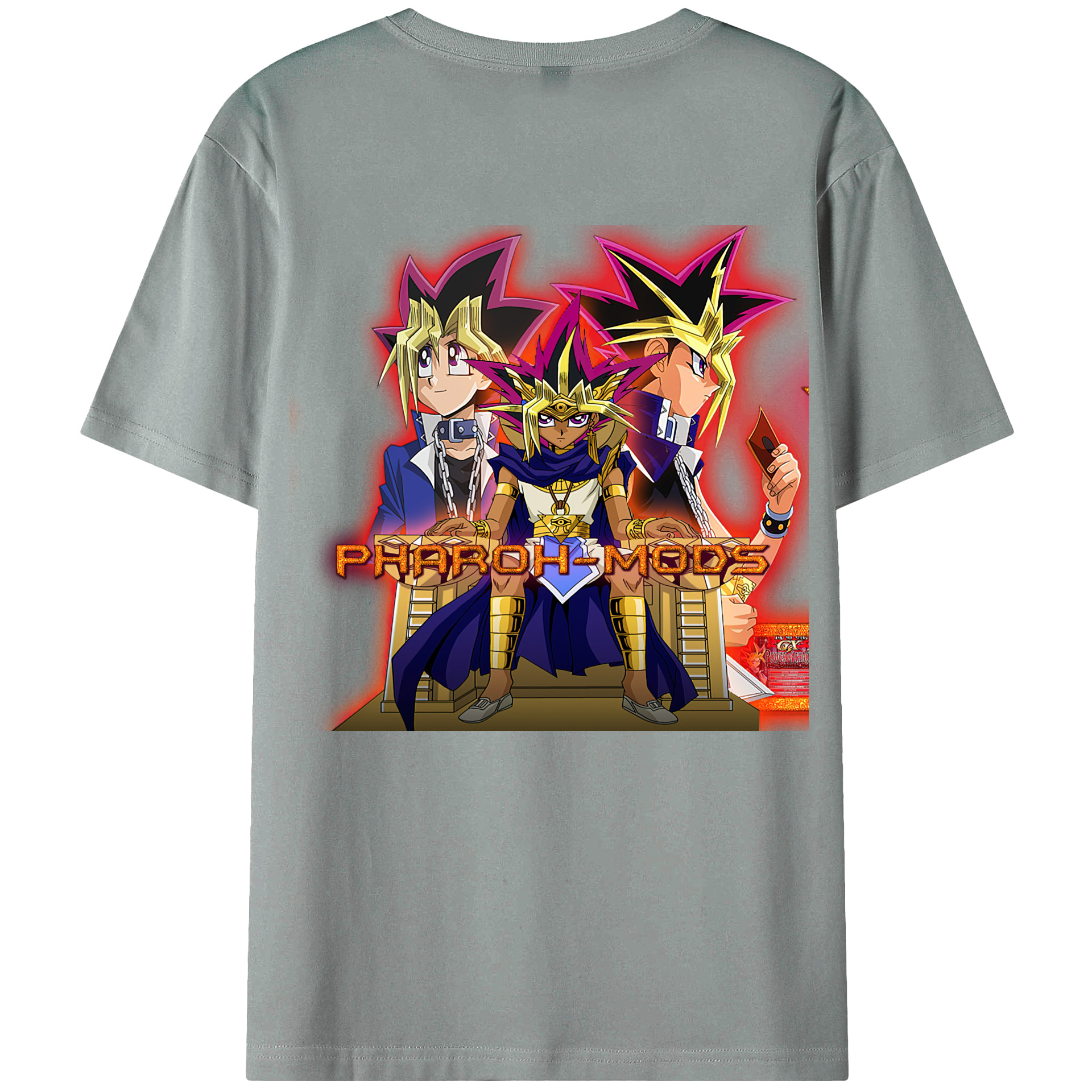 （画像用） 遊☆戯☆王 Yu-Gi-Oh! 綿100％ メンズ半袖Tシャツ（バックプリント） 通気性